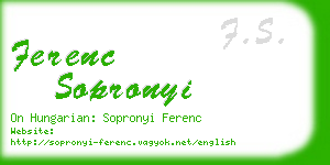 ferenc sopronyi business card